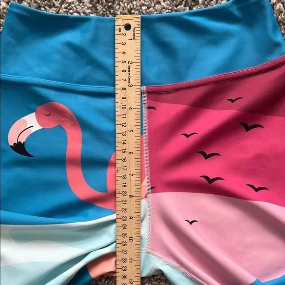 Loony Legs Shop Flamingo Running Leggings in Size M - Picture 10 of 16